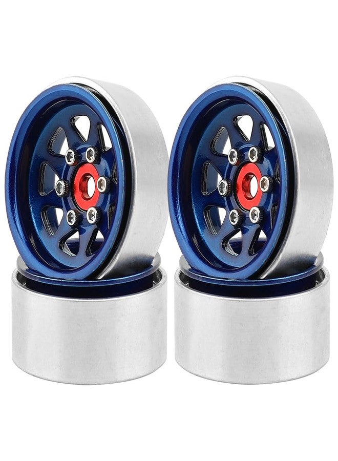 Pothyes 1.0 Beadlock Wheel -3.78mm Offset Wheel Rims for 1/18 1/24 RC Crawler Car Axial AX24 SCX24 FMS FCX24 TRX4M Upgrades (Dark Blue) - Image 1